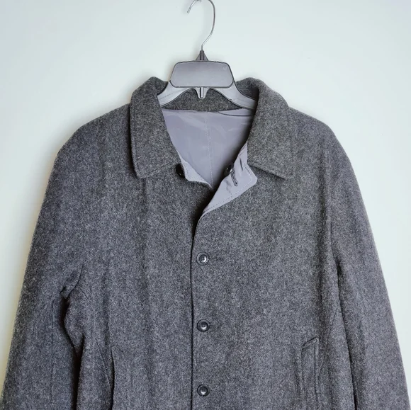 Kenneth Cole Reaction Men's Reversible 20 oz Wool Top Overcoat Car Coat, Sz L